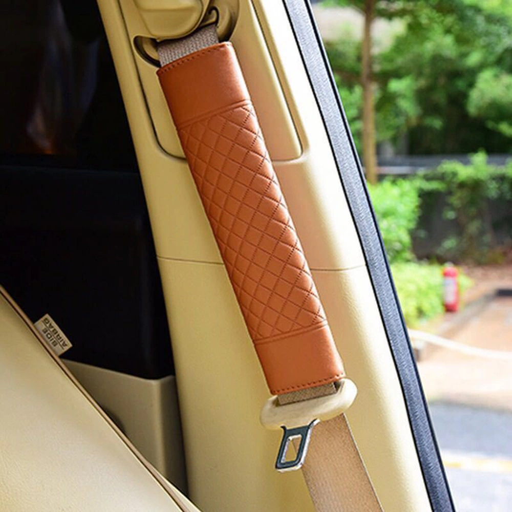 Car Seat Belt Cover Pad Leather Car Safety Seat Belt Strap Shoulder Pad for for Car Seat Belt