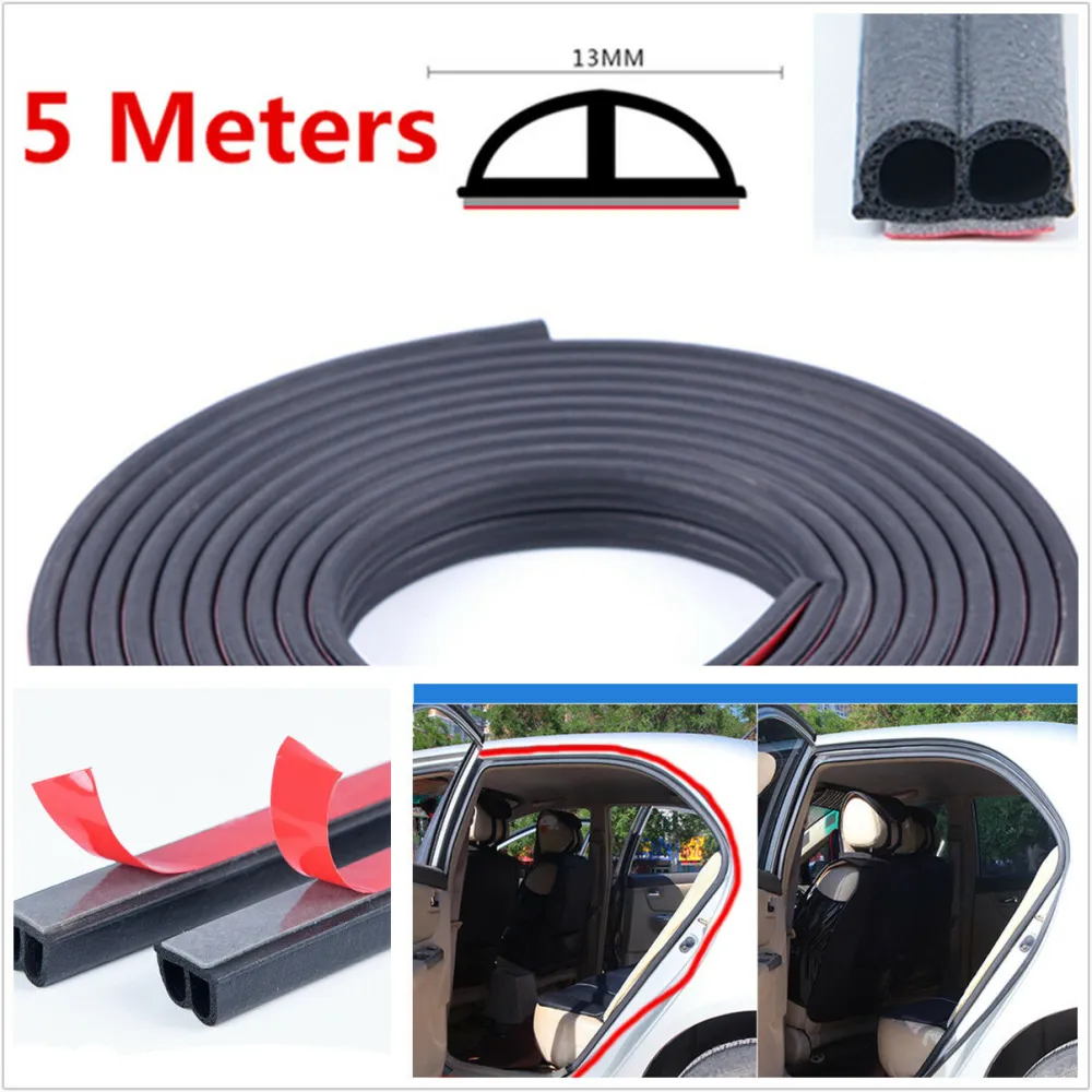 Waterproof Dustproof B Shape Type Moulding Trim Rubber Strip 5M Car Door Edge Strip