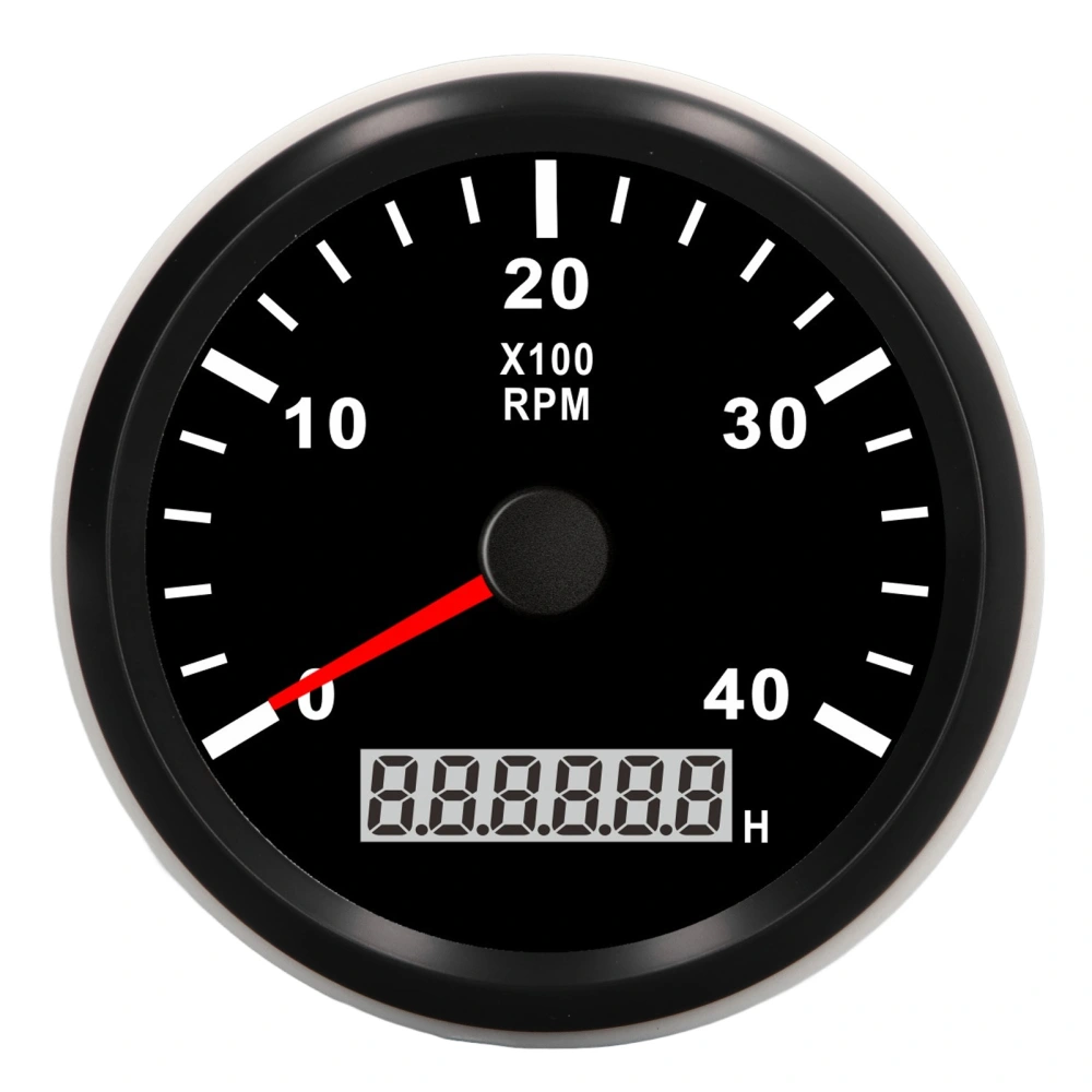 85mm 0‑4000RPM Engine Tachometer with 0.0‑99999.9H Hourmeter IP67 Waterproof Anti Fog Red Backlit for Car Truck Ship