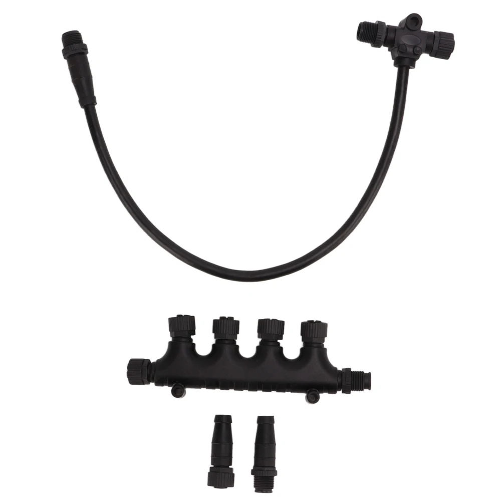 For NMEA 2000 T to Male Backbone Cable 4 Ports Tee Connector Terminator Set for Simrad Networks