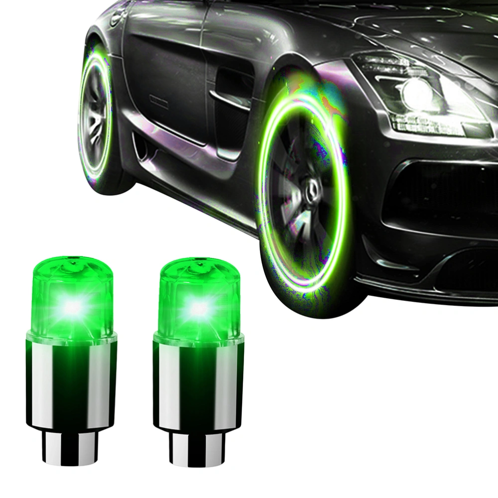 2 Pcs Wheel Lights Car Bike Wheel Tire Tyre Valve Dust Light Spoke Flash Lights for Car Truck SUV Motorcycles Bike