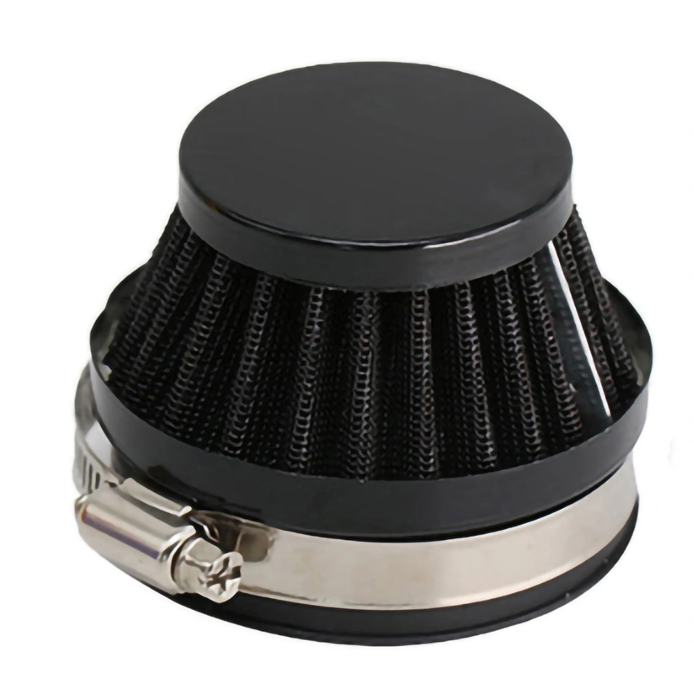 Universal Motorcycle Air Filter High Flow Intake Air Cleaner Washable for Motorbike Refitting 48mm/1.89in Black