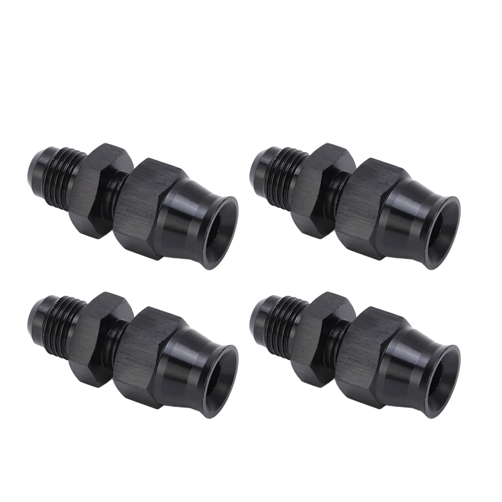 4PCS AN6 Adapter Male Thread Aluminium Alloy Leakage Proof with Brass Ferrule for Liquid Gas Diesel Oil 5/16in