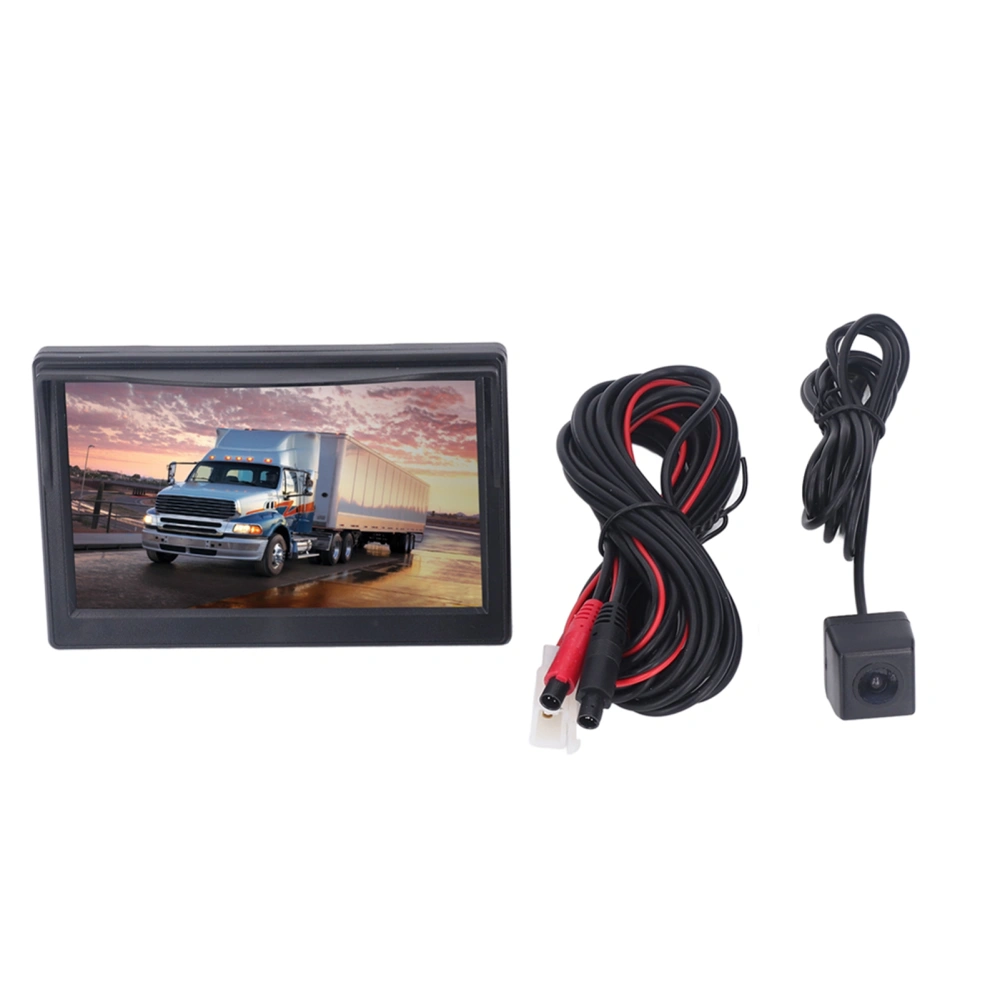 5in Backup Camera Monitor High Definition 170° Wide Angle Rear View System for RV Trailer License Plate Camera