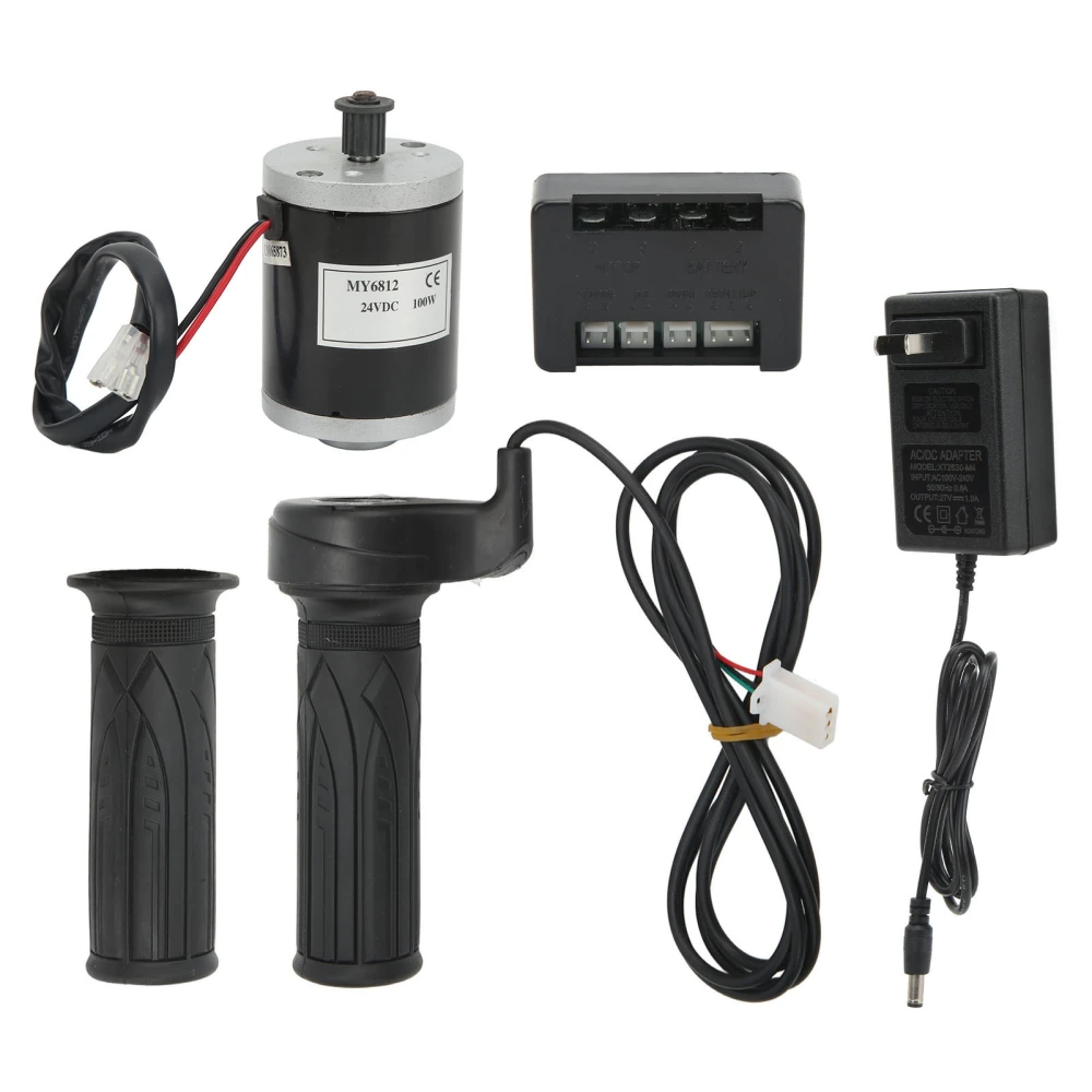 24V 100W Electric Motor Kit Brush DC Motor with Controller Charger for Electric Scooters Bikes Tricycles