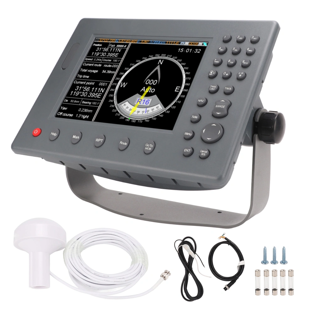 GPS BDS Chart Plotter Satellite Navigator Built in Class B AIS Transponder 2D 3D Positioning 8in Color Display for Boat Middle East Africa Europe Chart