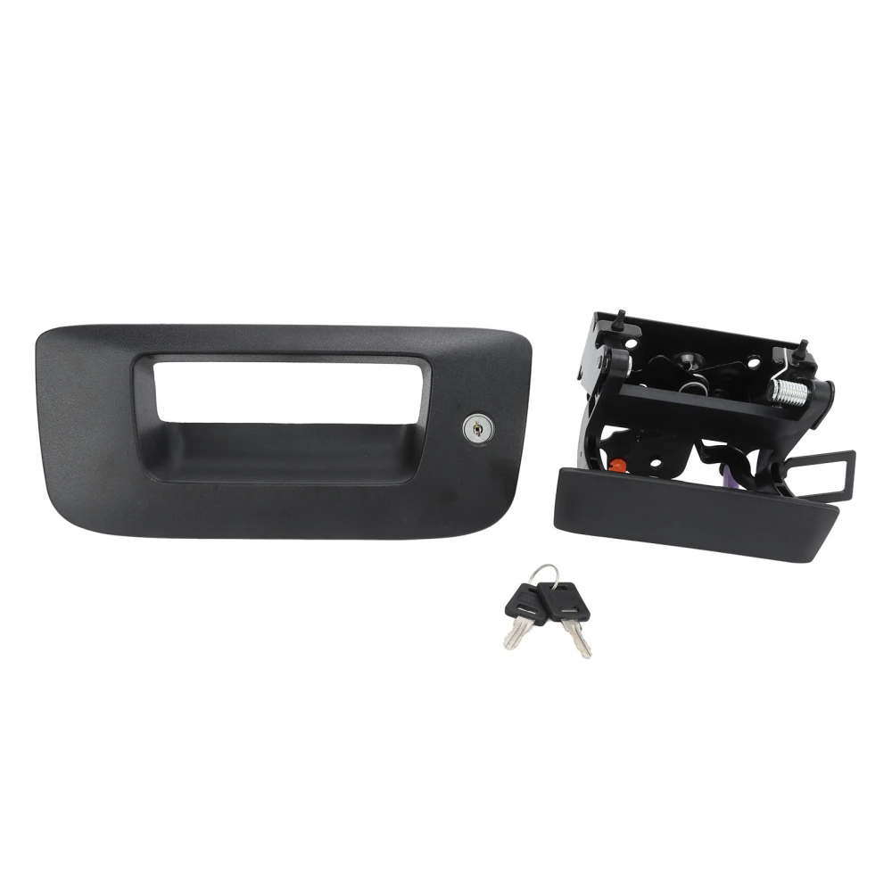 Tailgate Handle Bezel Lock Kit Black 22755305 ABS Replacement for Silverado 1500 2500 3500