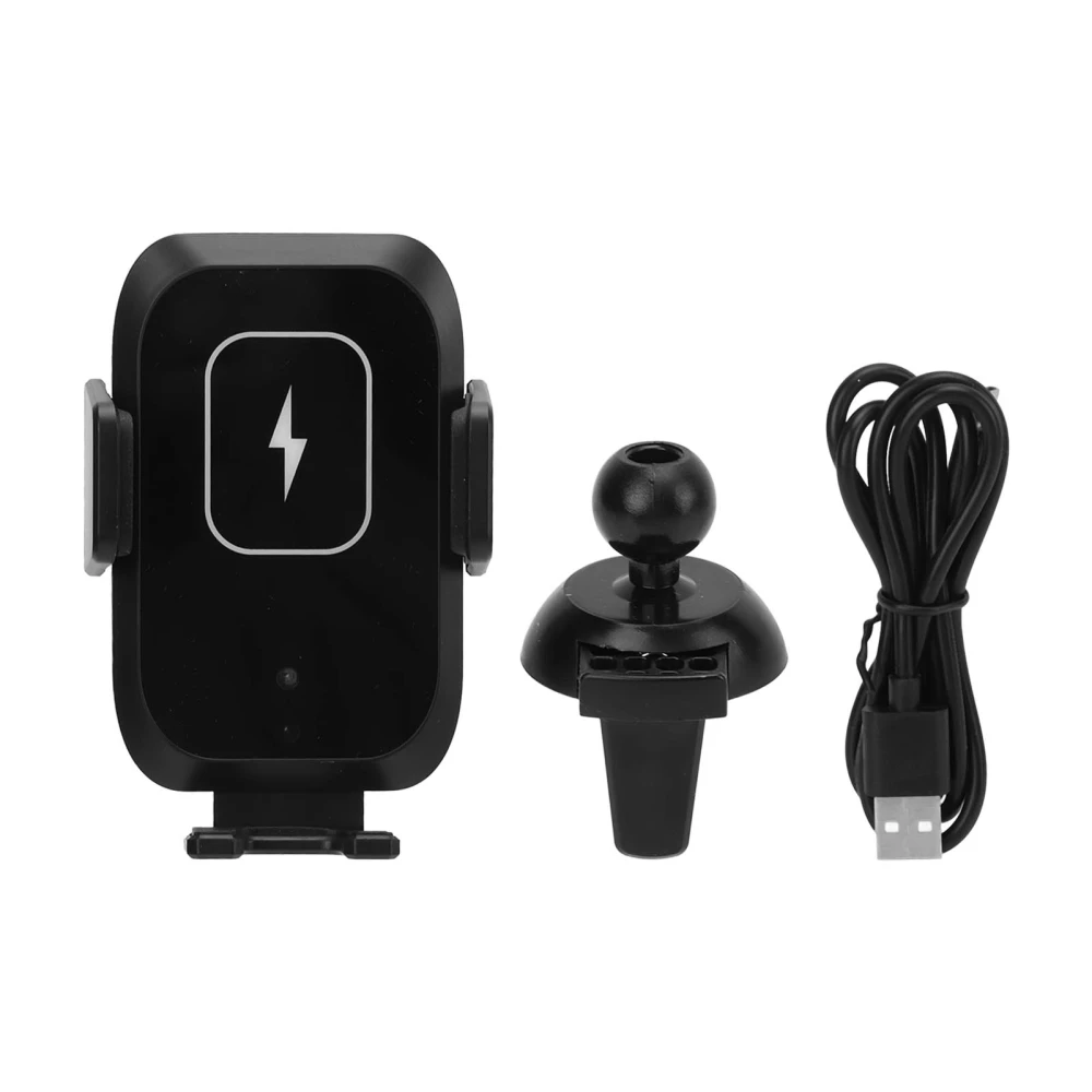 2 in 1 Wireless Car Charger Automatic Clamping Phone Holder Retractable 360° Rotating for Windshield Dashboard Air Vent