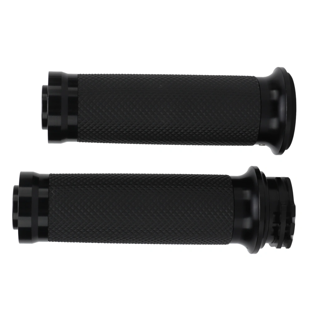 2pcs Motocycle Hand Grips 25mm CNC Billet Aluminum Antiskid Black Universal for Bicycle Motorbike