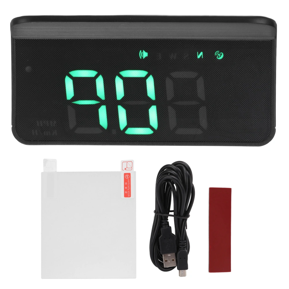 Car HUD Display GPS Speedometer Fatigue Driving Warning KM/h MPH Setting Compass for Cars Trucks Bikes MotorcyclesGreen Light