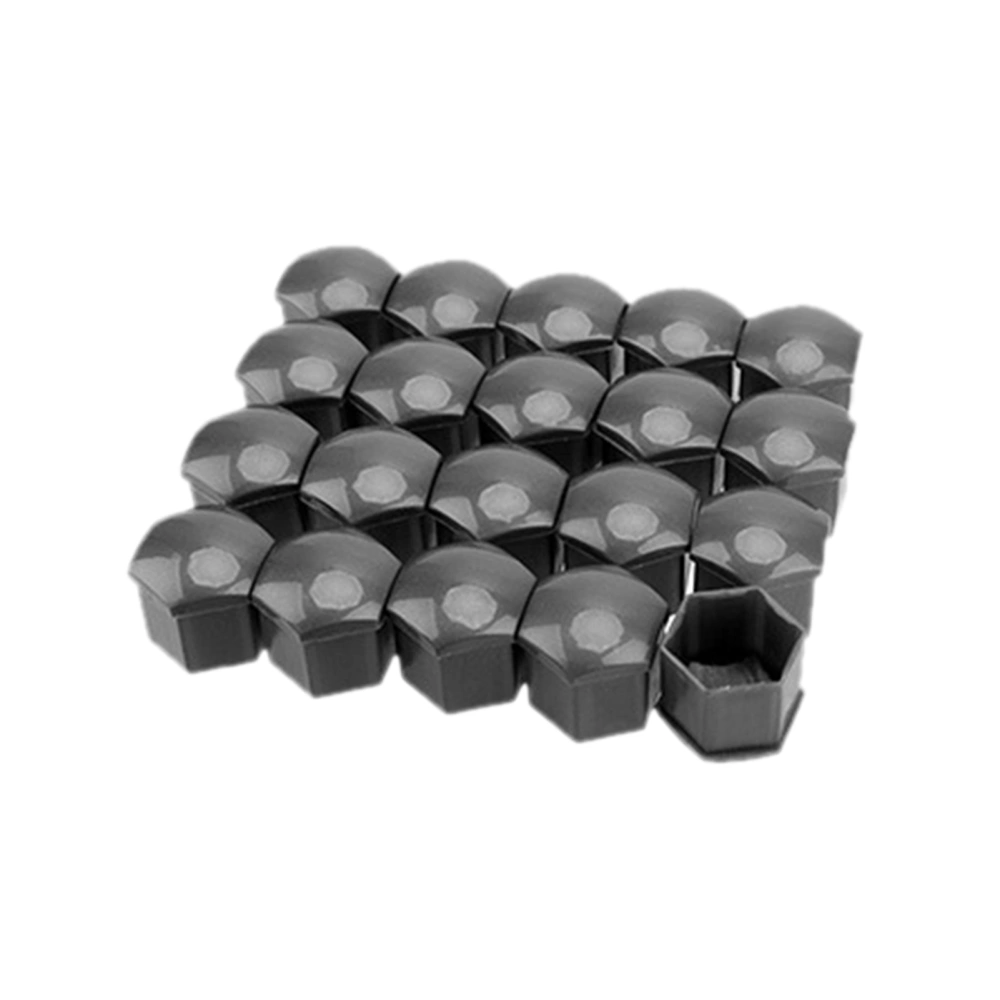 20PCS Car Wheel Hub Nut Protective Cover Dustproof Decoration Snap in ABS PlasticGrey 19mm/0.75in