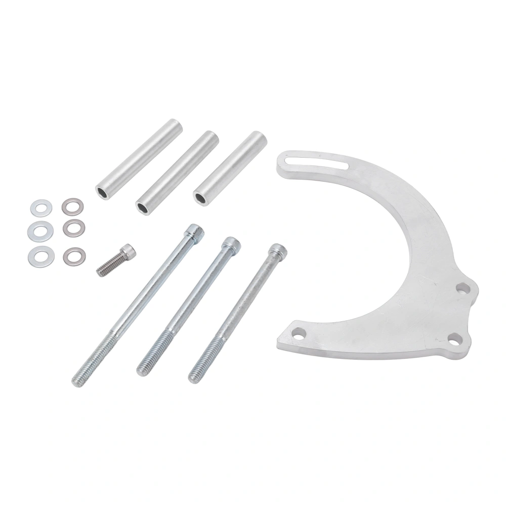 Alternator Bracket Kit CNC Aluminum Silver Replacement for Chevy Small Block Long Water Pump