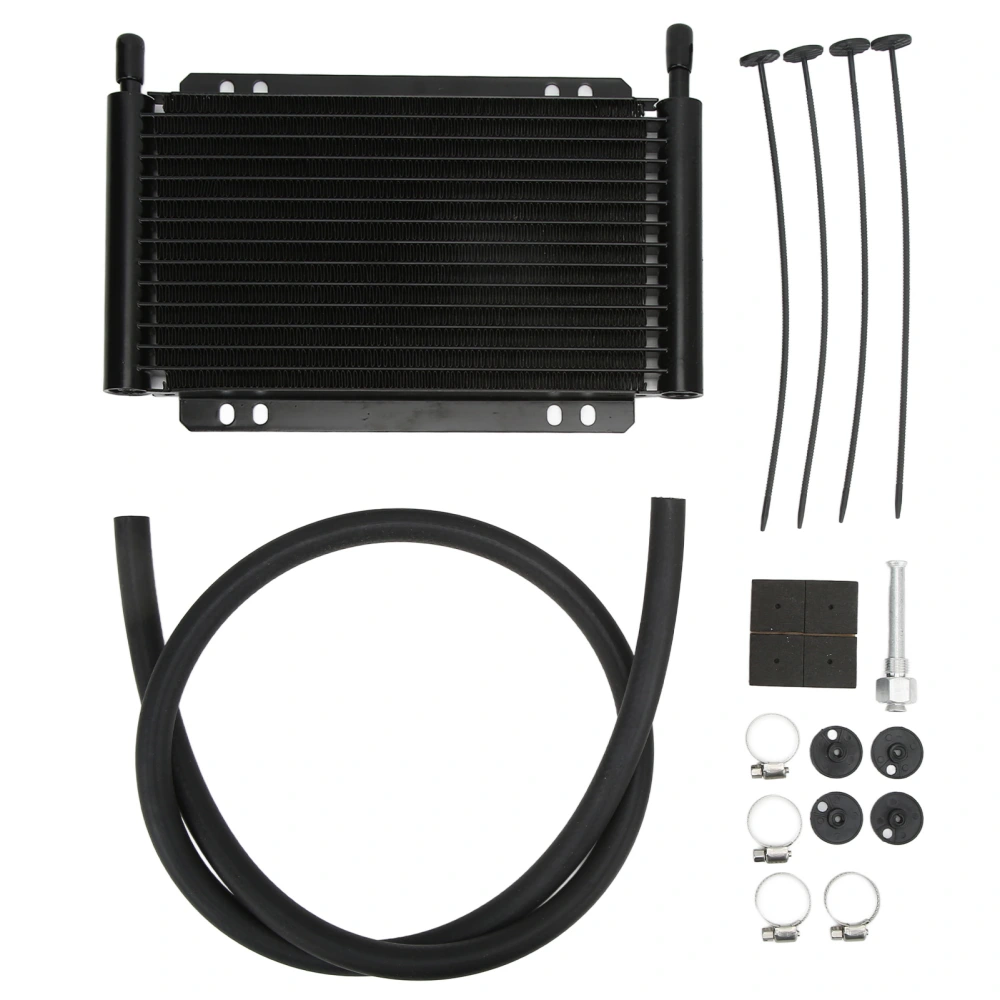 Black 15 Row Aluminium Oil Cooler Low Pressure Drop Transmission Oil Cooler for Pick Up Trucks Vans Travel Trailers