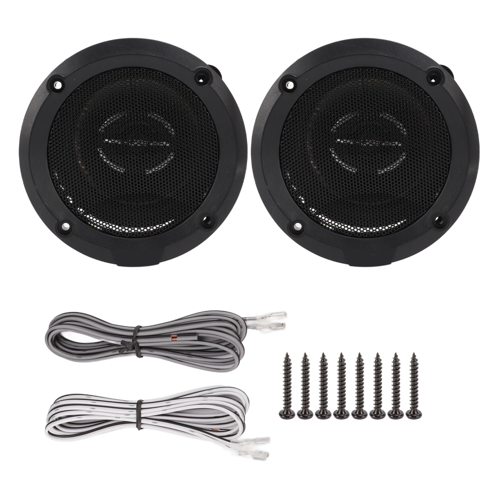 BuyWeek 2Pcs Car Audios Speaker ABS Metal Universal Dome Tweeter Flat High Frequency Response