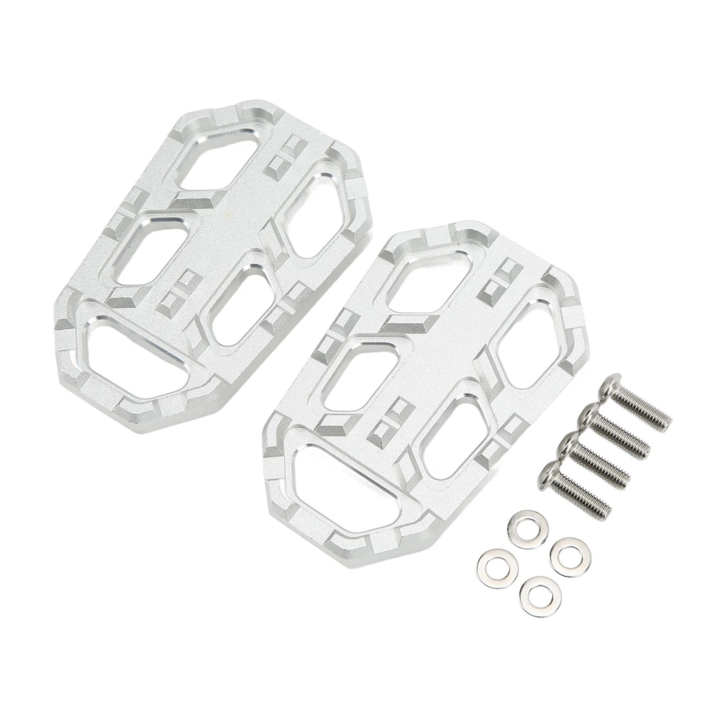 2PCS Motorcycle Widen Footrest Pedals Aluminium Alloy Replacement for CB500X 2015‑2016Silver