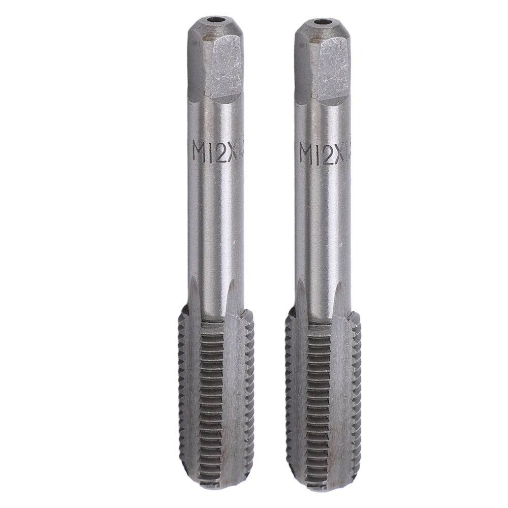 2Pcs Straight Flute Tap High Speed Steel Metric Hand Flute Tap Standard Screw Tapping ToolM12x1.5