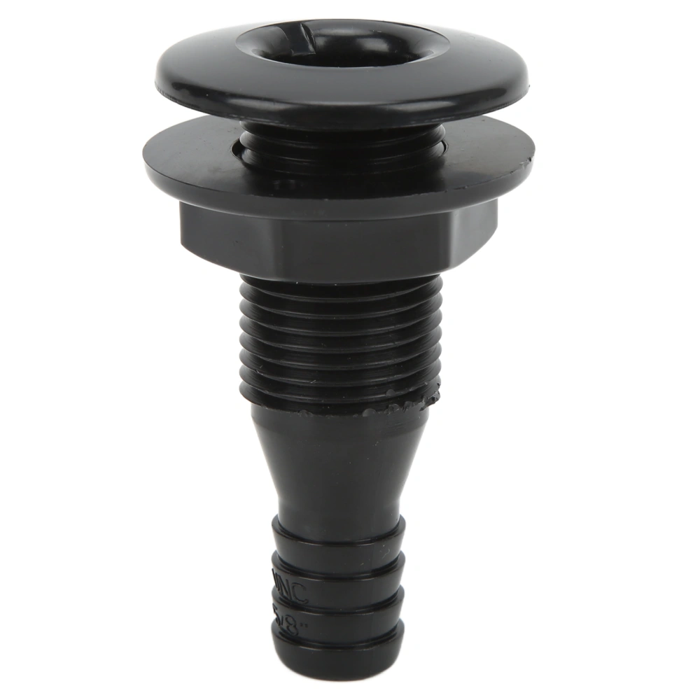 BuyWeek 5/8in Thru Hull Fitting Straight ABS Impact Resistance Hose Connector Accessory for Boats MarinesBlack