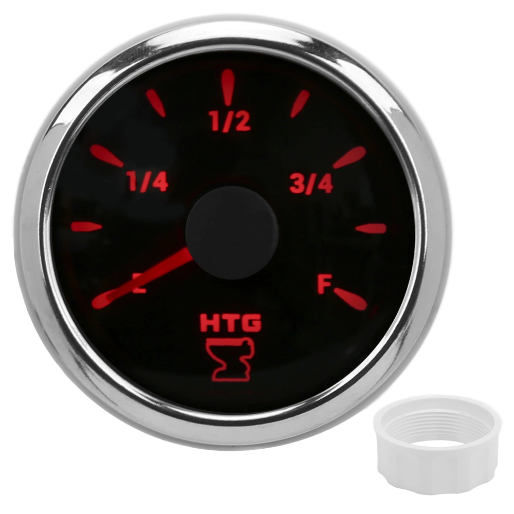 2in Pointer Sewage Gauge 0‑190Ω Signal with Backlight IP67 Waterproof for Marine Boat YachtsBlack Dial