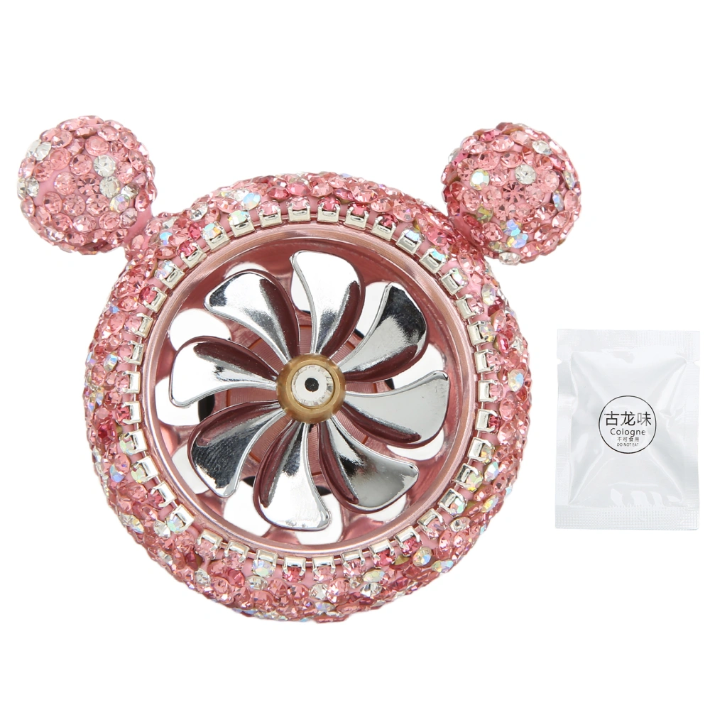 Car Air Vent Fragrance Decoration Sparkly Rhinestones Cute Shape Interior Car DecorationPink