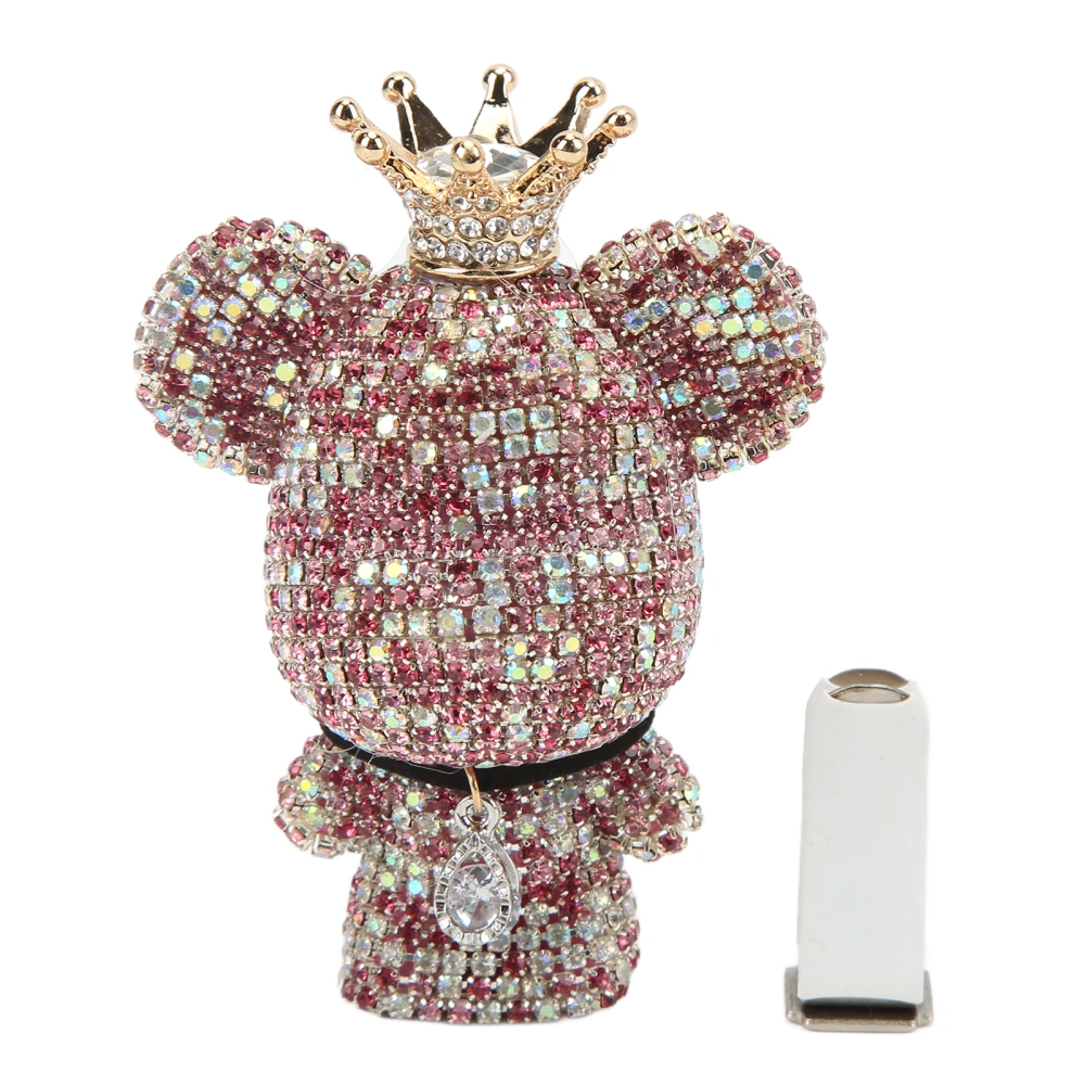 BuyWeek Rhinestone Air Vent Perfume Clip Aroma Diffuser Cartoon Bear Interior Ornament Universal for CarPink