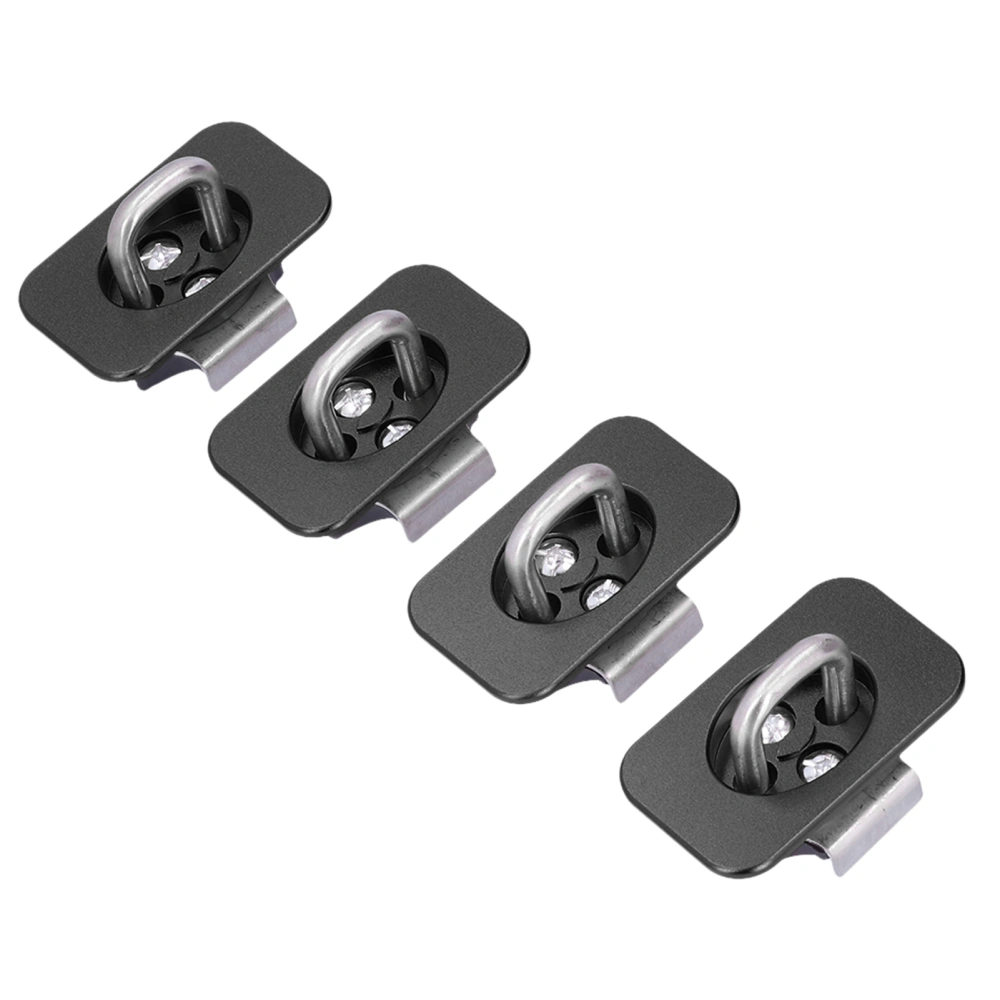 4pcs Bull Ring Stainless Steel Truck Bed Side Tie Down Anchors Replacement for F150 2015‑2021Black