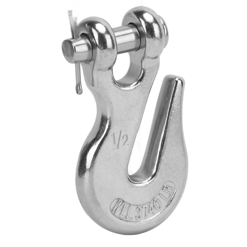 1/2in Slip Hook 3000lbs Load Bearing Capacity 316 Stainless Steel Lifting Hook for Marine Boat