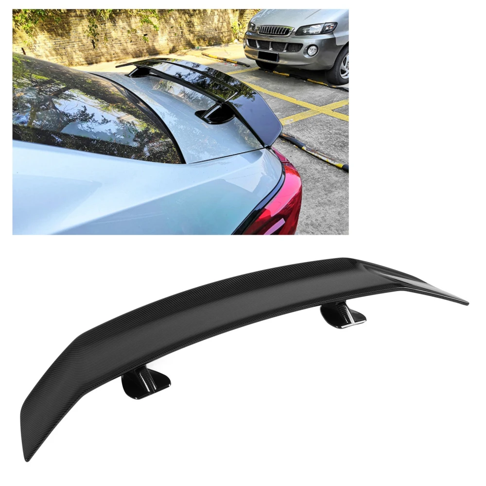 BuyWeek Trunk Spoiler Rear Wing for GT Style Tail Decoration Universal for Sedan Car ModificationCarbon Fiber Style