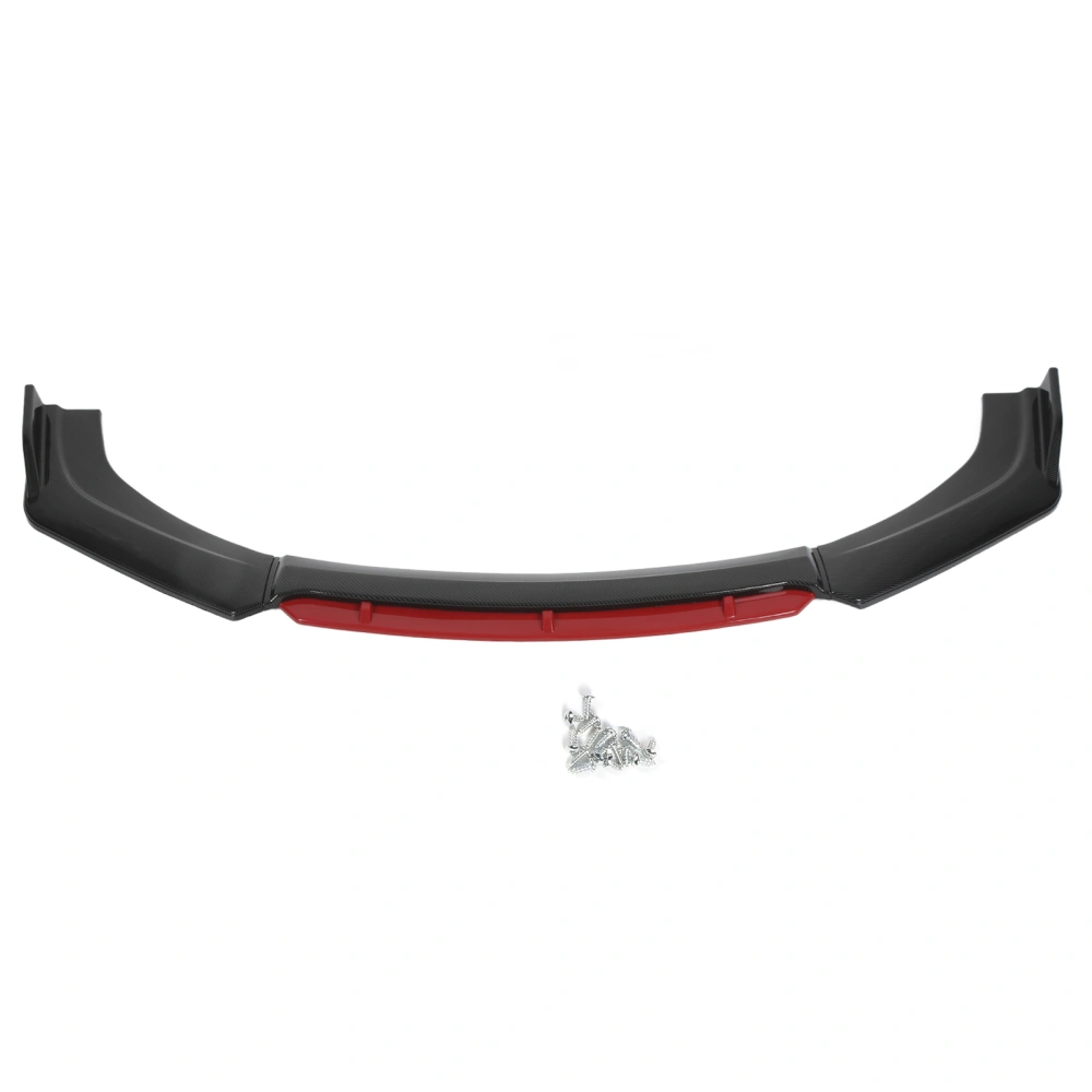 BuyWeek Front Bumper Lip Spoiler Splitter Kit Universal Aerodynamic Accessory for Car ModificationCarbon Fiber Style+Red