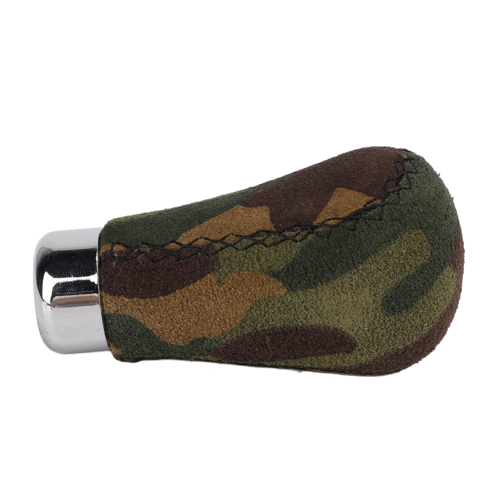 BuyWeek Racing Gear Shift Knob Camouflage Suede Leather Hand Stitched Shifter Head Universal for Car