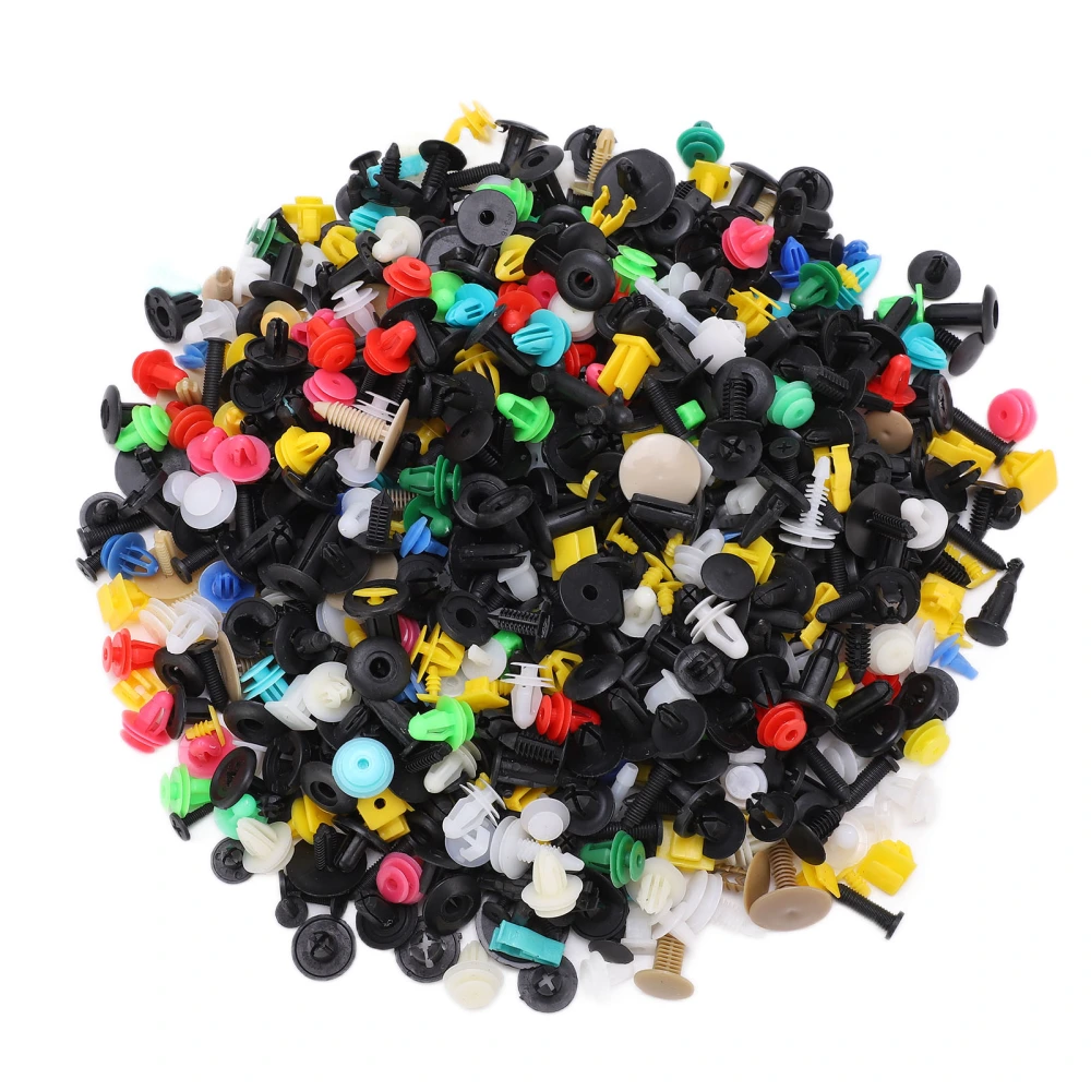 1000pcs Rivets Fasteners Push Pin Clips Assortment Universal for Car Bumper Door Side Skirts