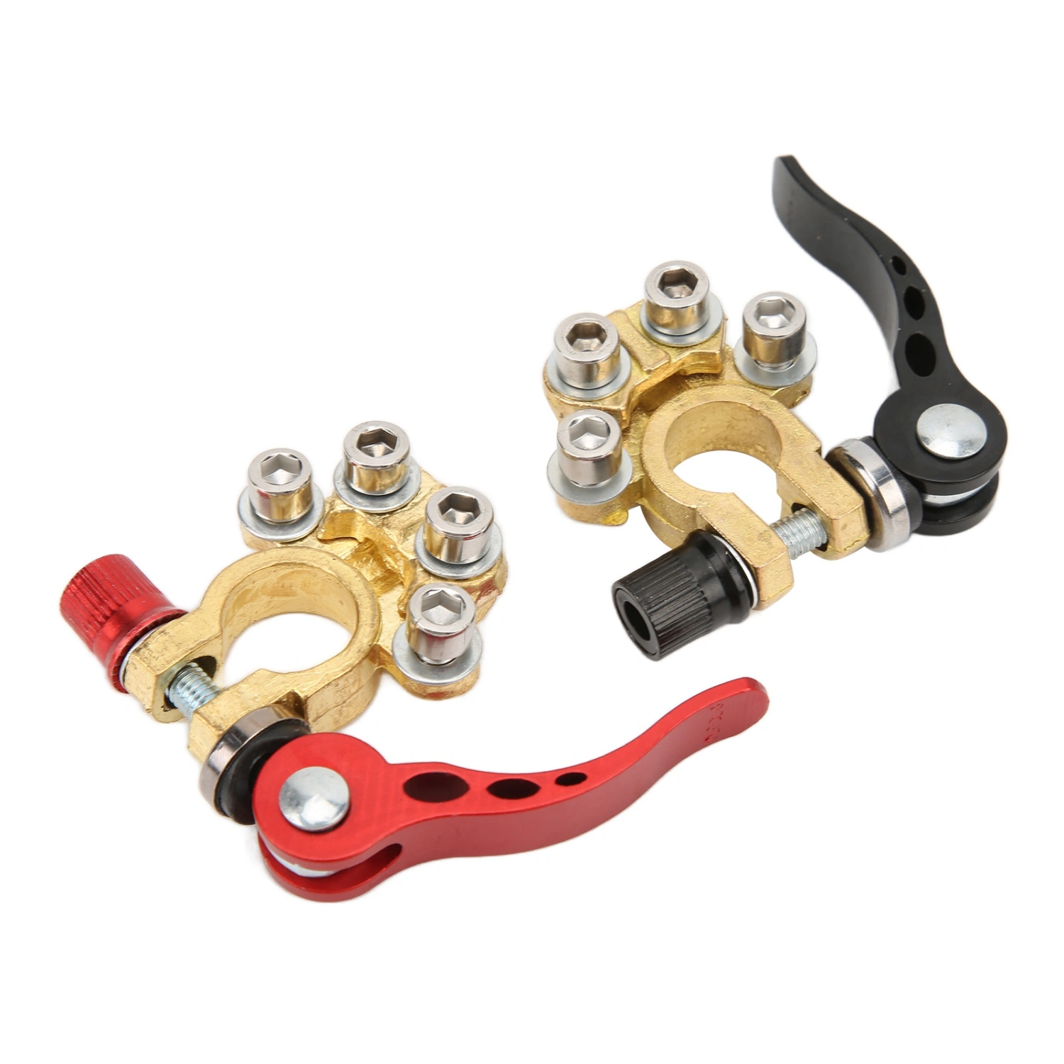 Battery Terminal Connector 4 Way Quick Release Positive Negative Power Switch Top Post Clamp