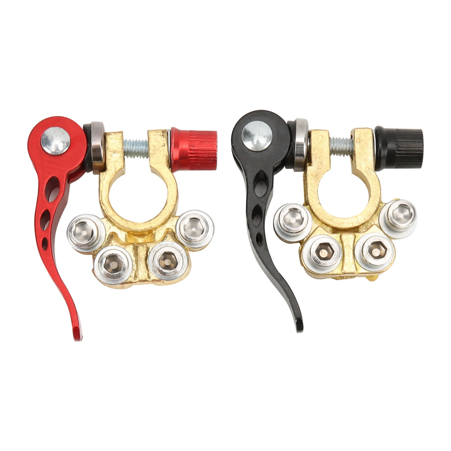 Battery Terminal Connector 4 Way Quick Release Positive Negative Power Switch Top Post Clamp