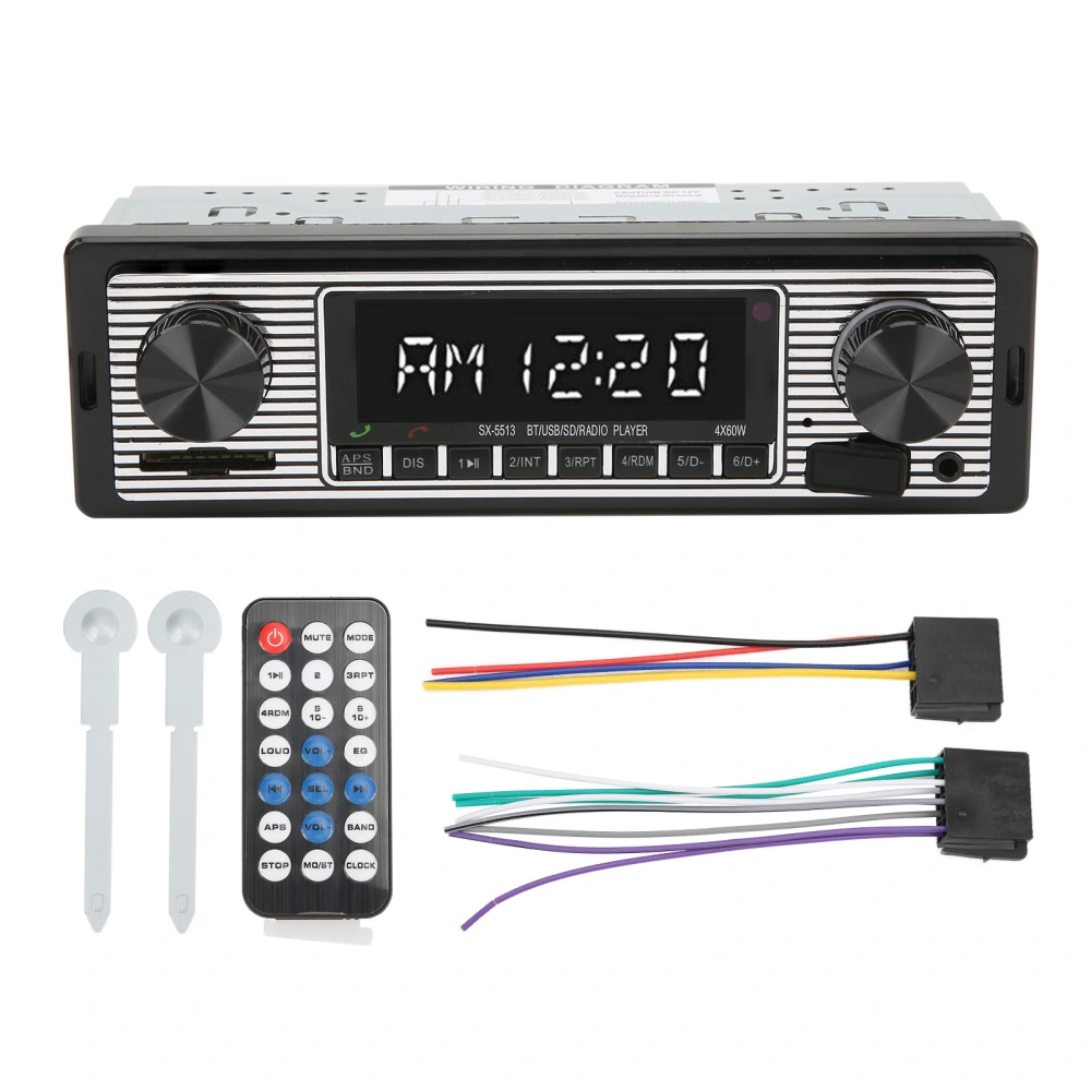 Car Stereo Radio Audio Receiver Multimedia Player 92dB 4 Ohm 150‑20000Hz with Remote Control Universal