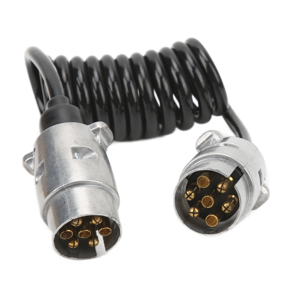 Trailer Plug Extension Cable 2 Meters 7 Pin Metal European Standard Car Accessory