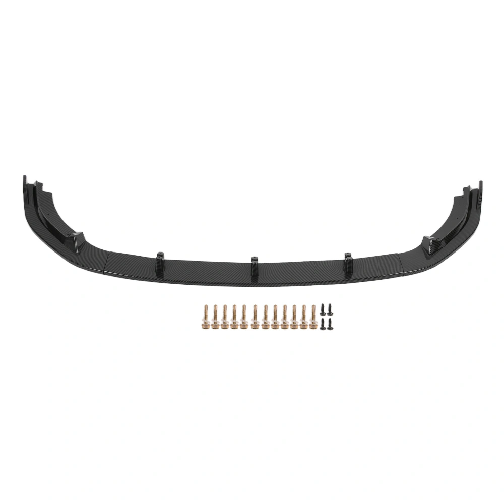 BuyWeek 3Sections Front Bumper Splitter Lip UV Resistant Replacement for MK6 GTD 2009‑2013 Carbon Fiber Look