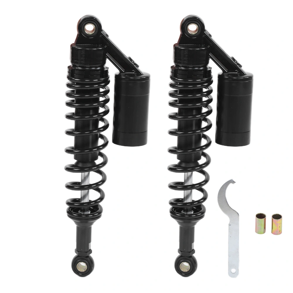 Pair 340mm Motorcycle Shock Absorber Rear Suspension Spring Universal for ATV SUVBlack