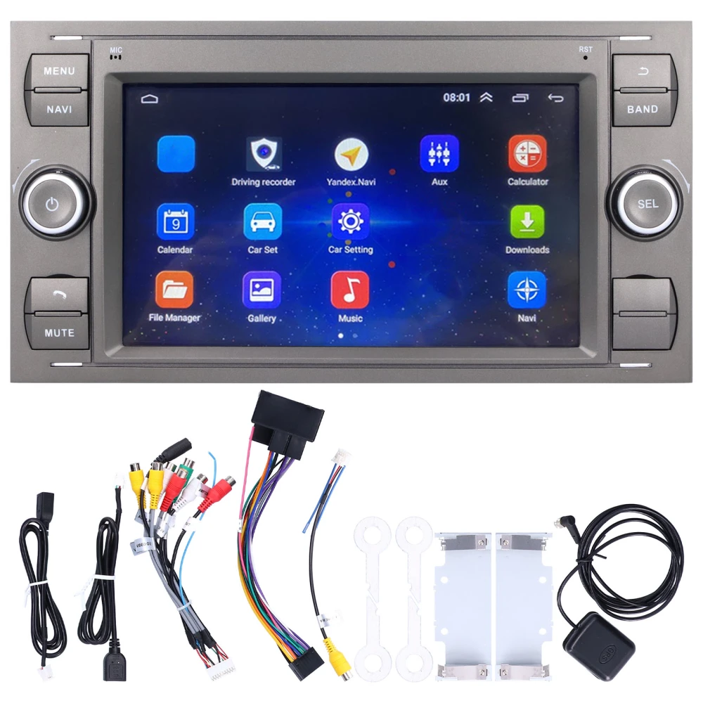 BuyWeek 7in Car Stereo for Android10.0 Wifi Bluetooth 4.0 Media Player HD Touch Screen GPS Navigation2+32G