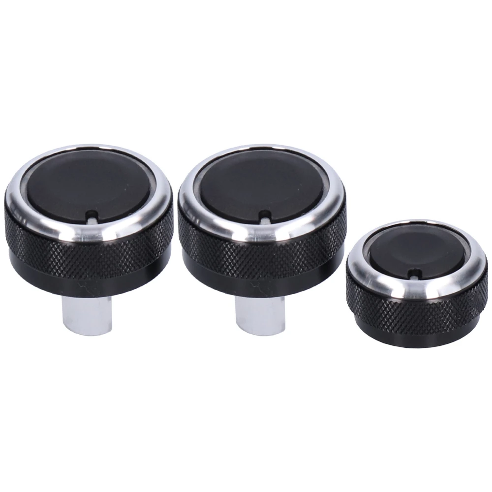 3pcs Air Conditioning Knob Aluminum Alloy ABS AC Button Replacement for Lada Grant