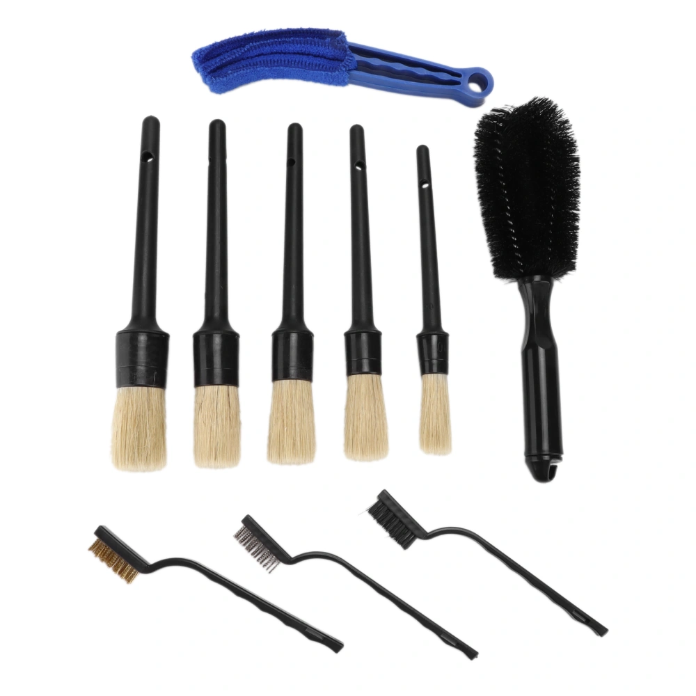 10PCS/Set Car Cleaning Detailing Brush Set for Engine Compartment Rim Exhaust Head Badge