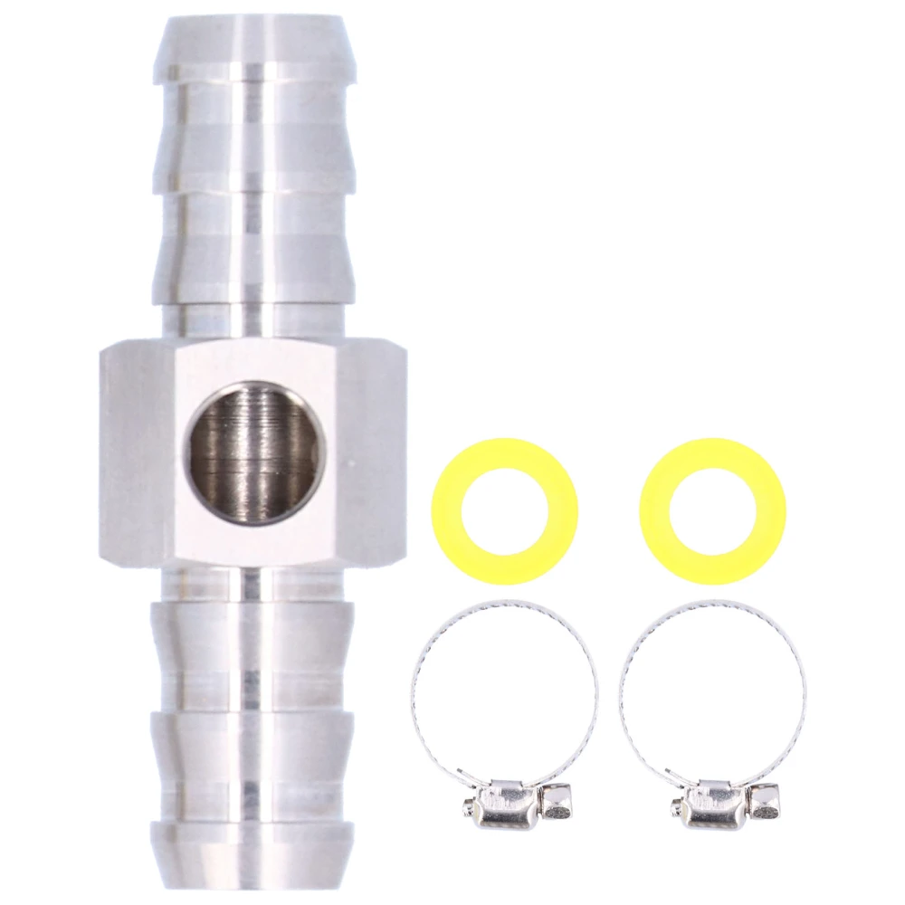 1/2in Fuel Line T‑Fitting 1/8‑27 NPT Port Fuel Pressure Gauge Sensor Adapter Stainless Steel