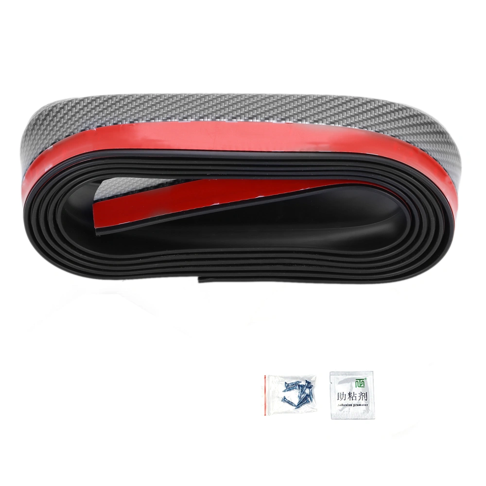 2.5m Car Front Bumper Lip Spoiler Cover Rubber Carbon Fiber Color Universal for Truck