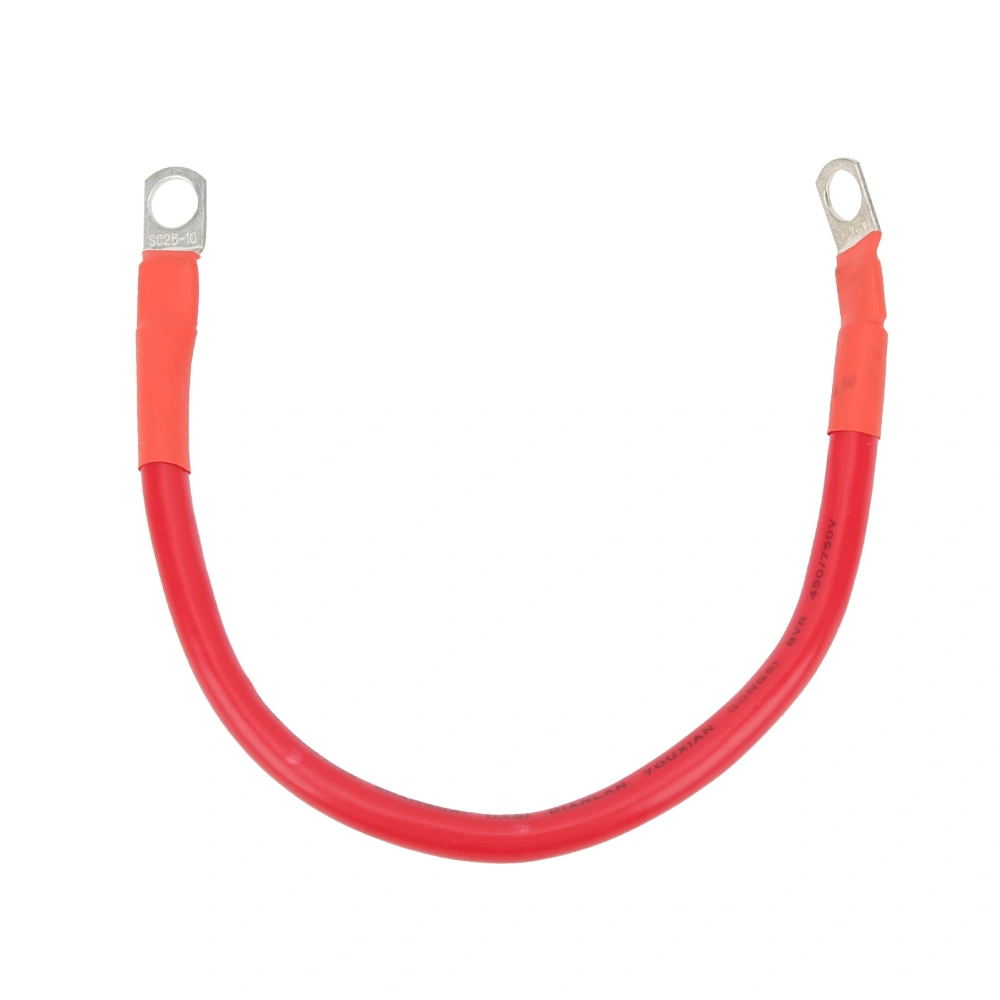 11.8in Ground Wire 4AWG 25mm² 150A Flexible Earth Cable Universal for Battery Inverter Red