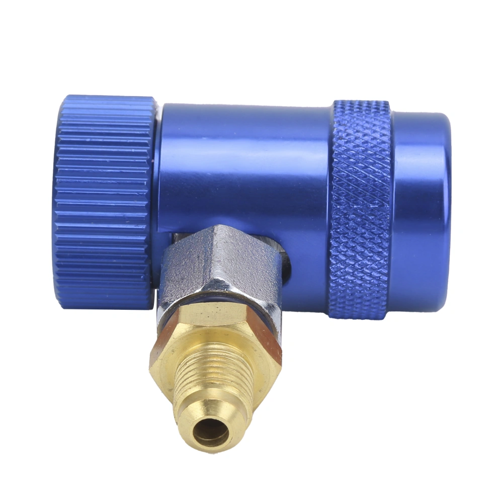 Air Conditioning Coupler Brass A/C Fluorine Quick Connector for Trailers RVs Automobiles Commercial VehiclesBlue