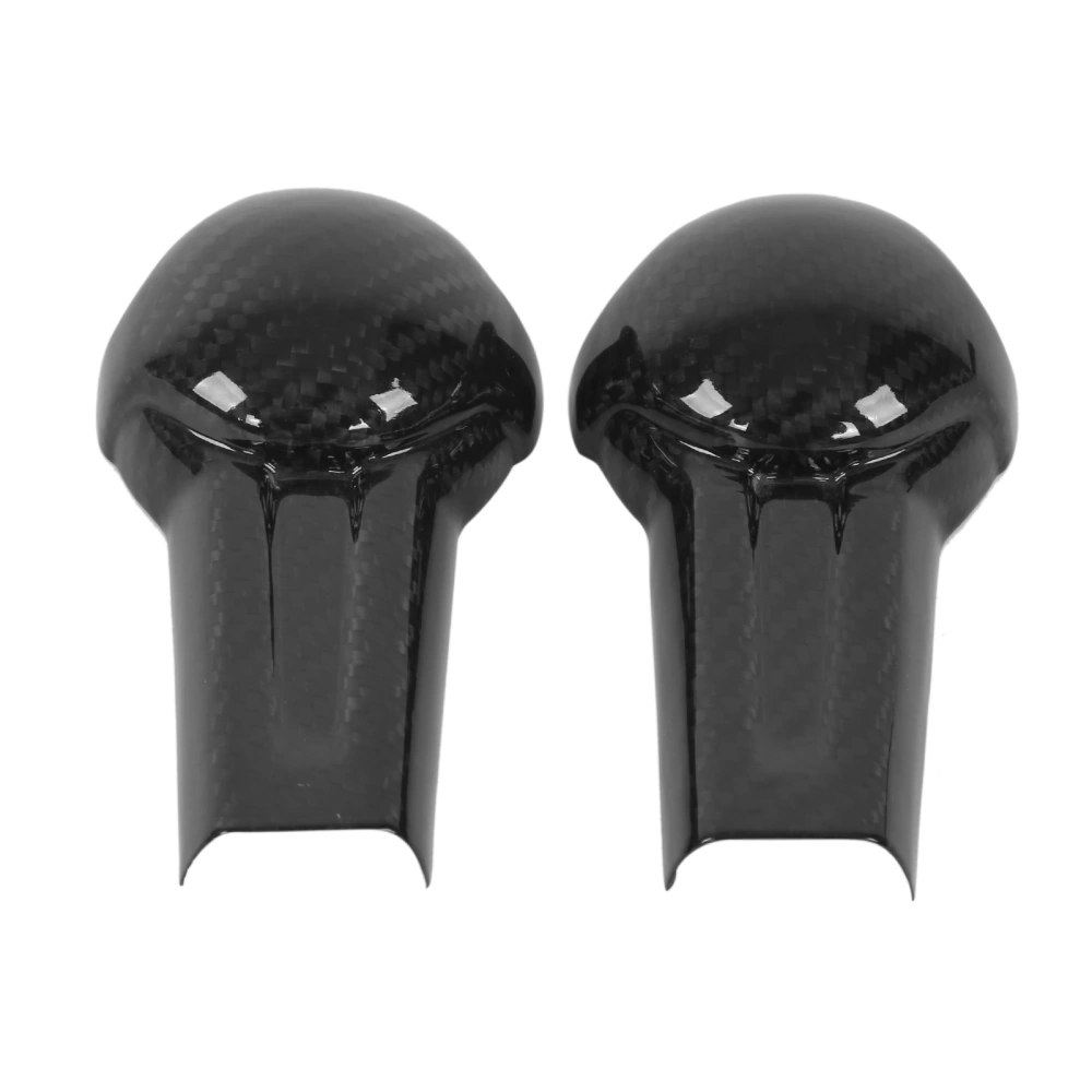 2PCS Gear Shift Knob Cover Trim Carbon Fiber Replacement for Ford Mustang 2015‑2020