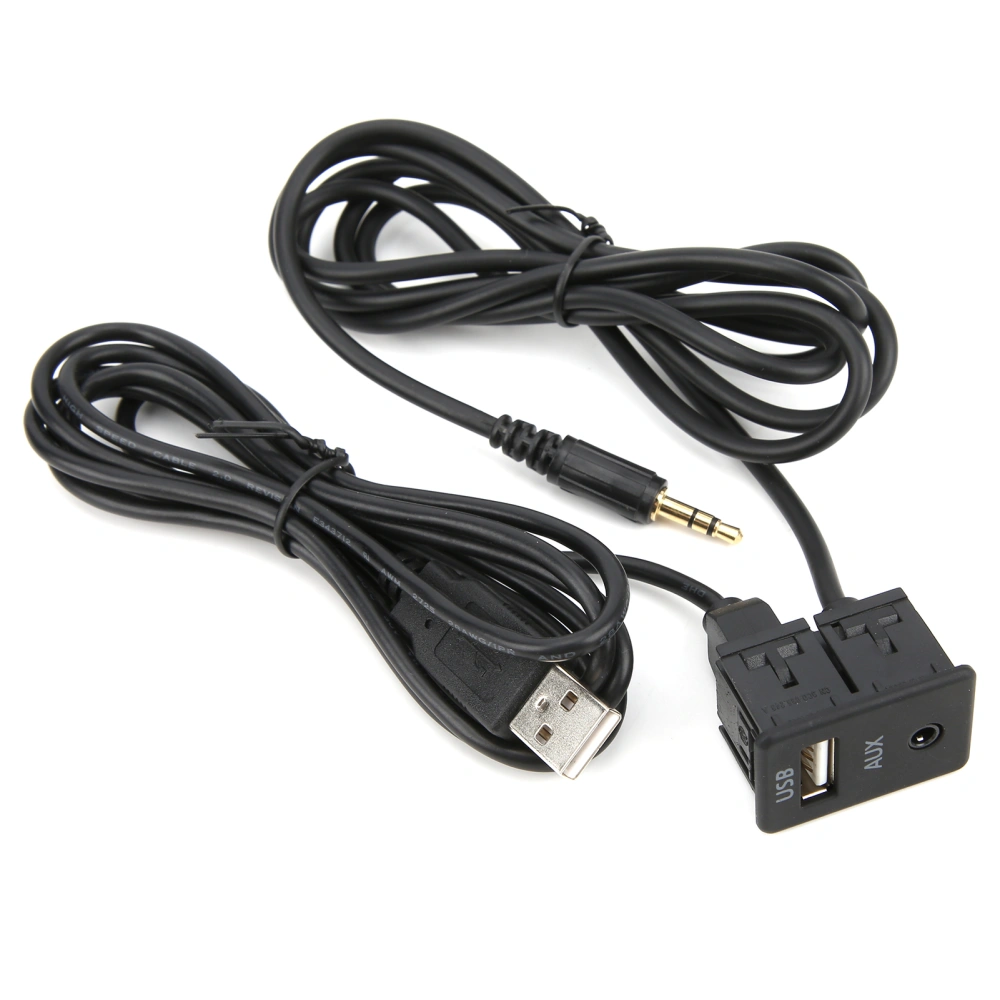 59.1in Car AUX Cable Portable 3.5mm Jack Stereo Music Audio Adapter 12V Plug and Play