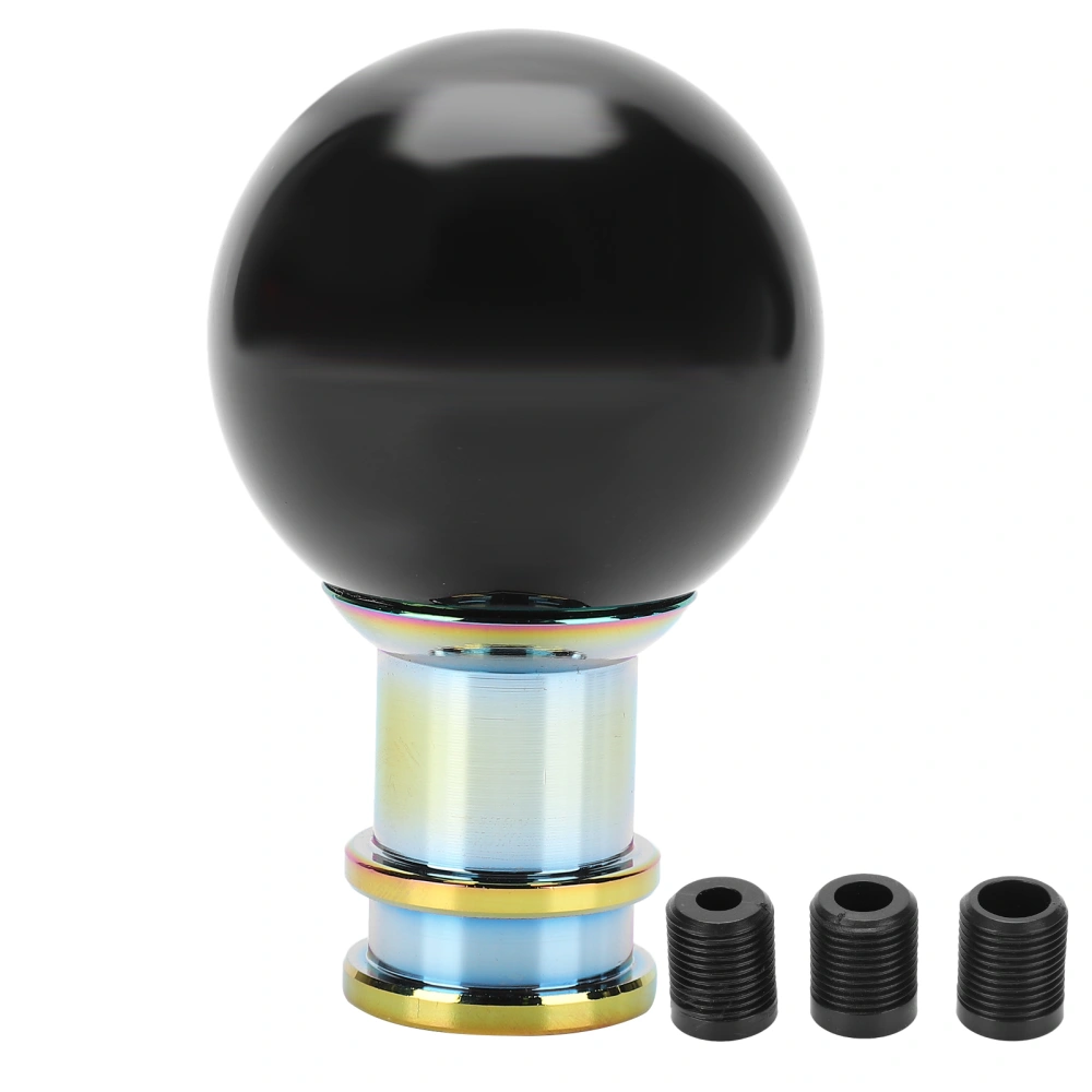 Shift Knob Acrylic Black Color Ball Shape with 3 Plastic Adapter Universal Car Accessories