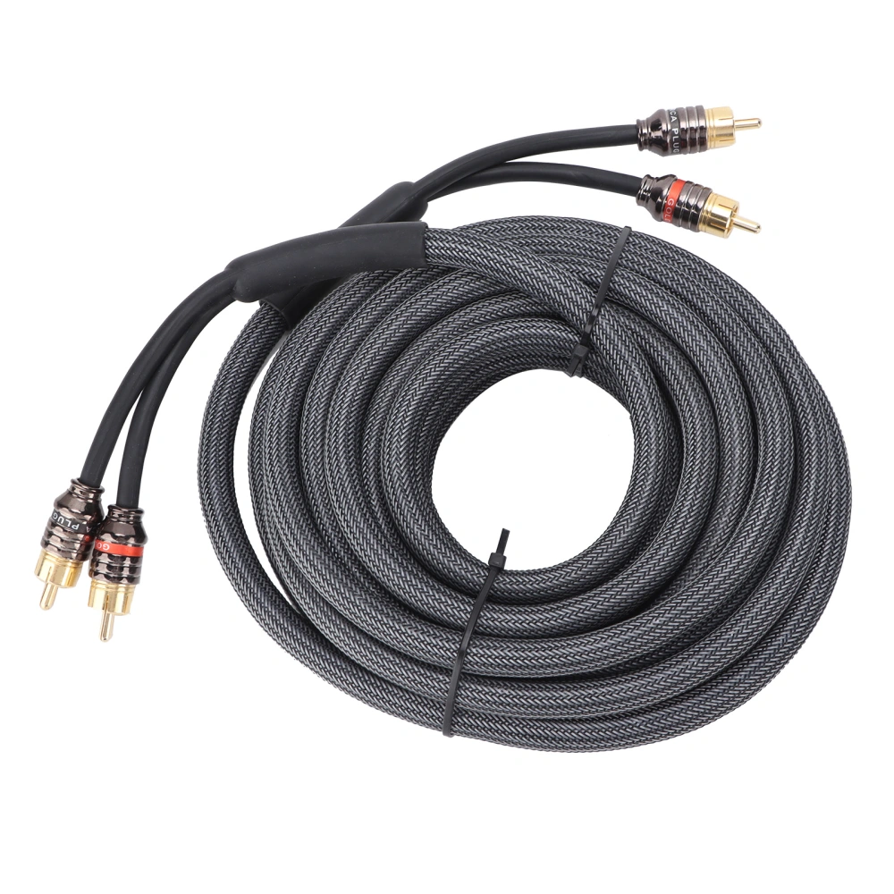 Car Audio Signal Cable Adapter 4.5m/180in Black PVC Plastic Layer for Amplifier Modification Home Theater