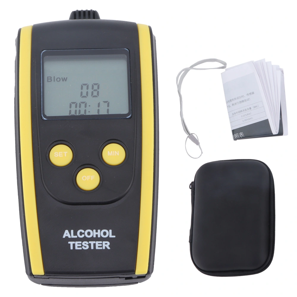 Breathalyzer Portable Rechargeable Air Blowing Alcohol Tester NonContact High Accuracy for Safety Car Driving