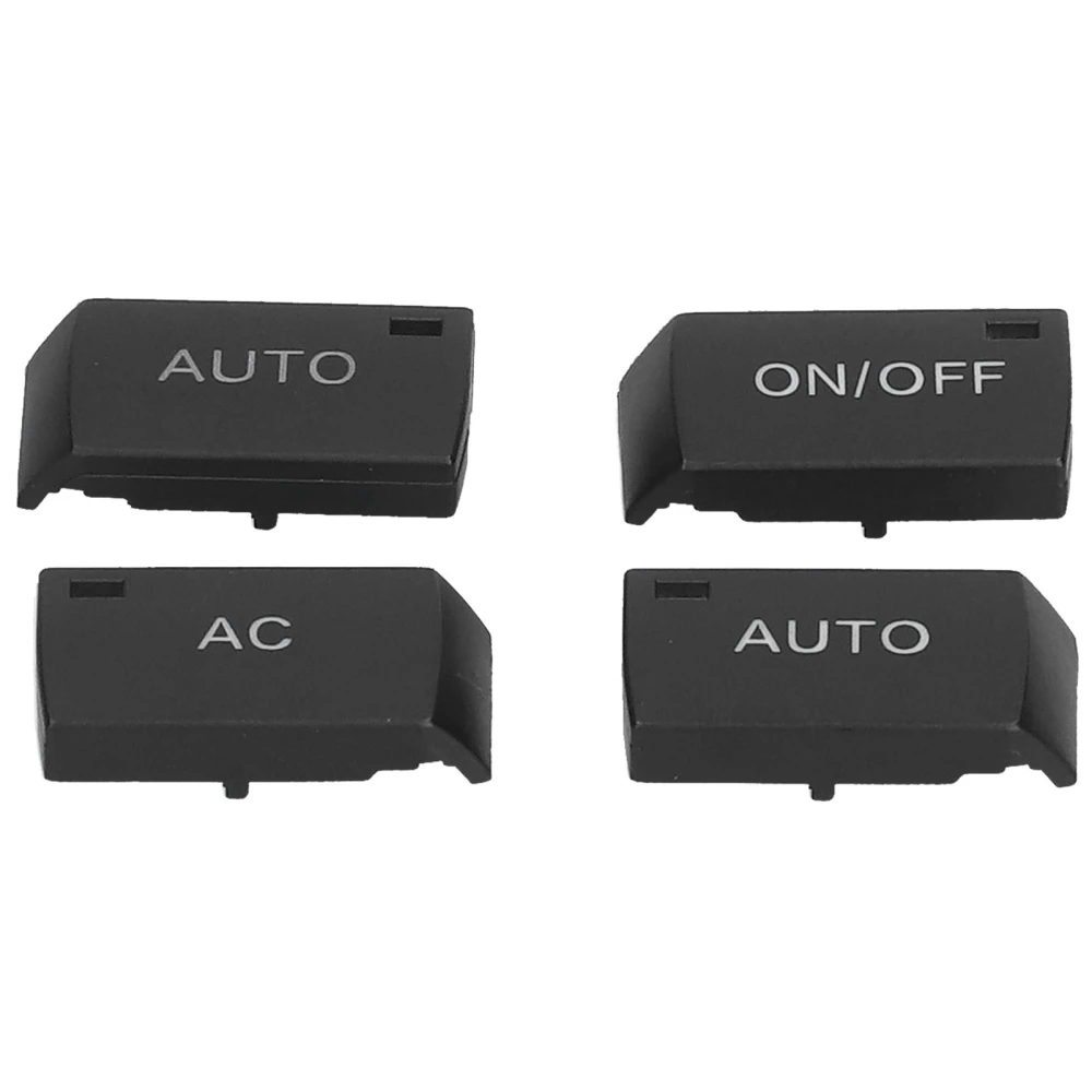 4pcs Air Conditioning Switch Covers A/C AUTO ON/OFF Plastic Black Caps Fit for A6L Q7