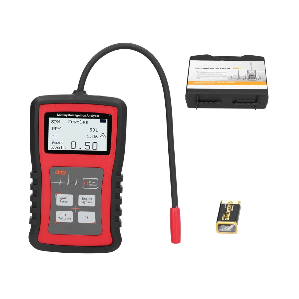 24W Ignition Analyzer MultiSystem LCD Display RPM Measurement Spark Plug Tester